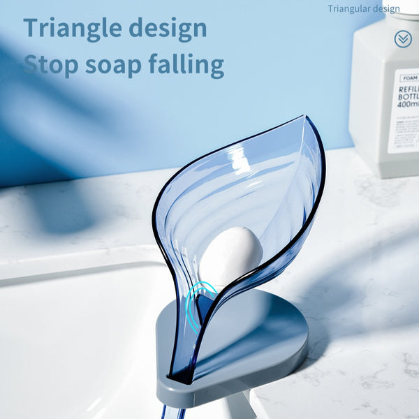 Creative leaf soap holder for easy drainage. Creative leaf soap holder for easy drainage.